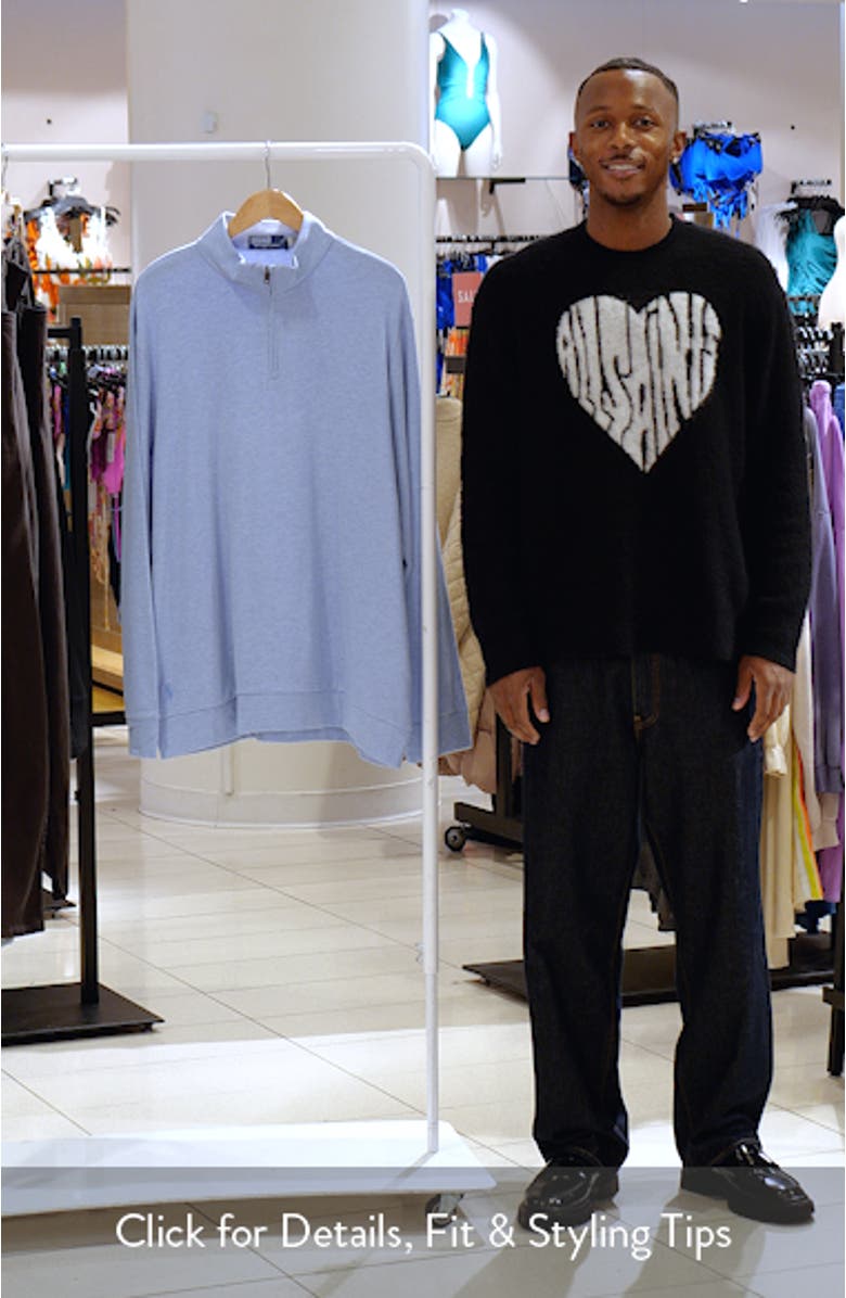 Textured Double Knit Quarter Zip Pullover, sales video thumbnail