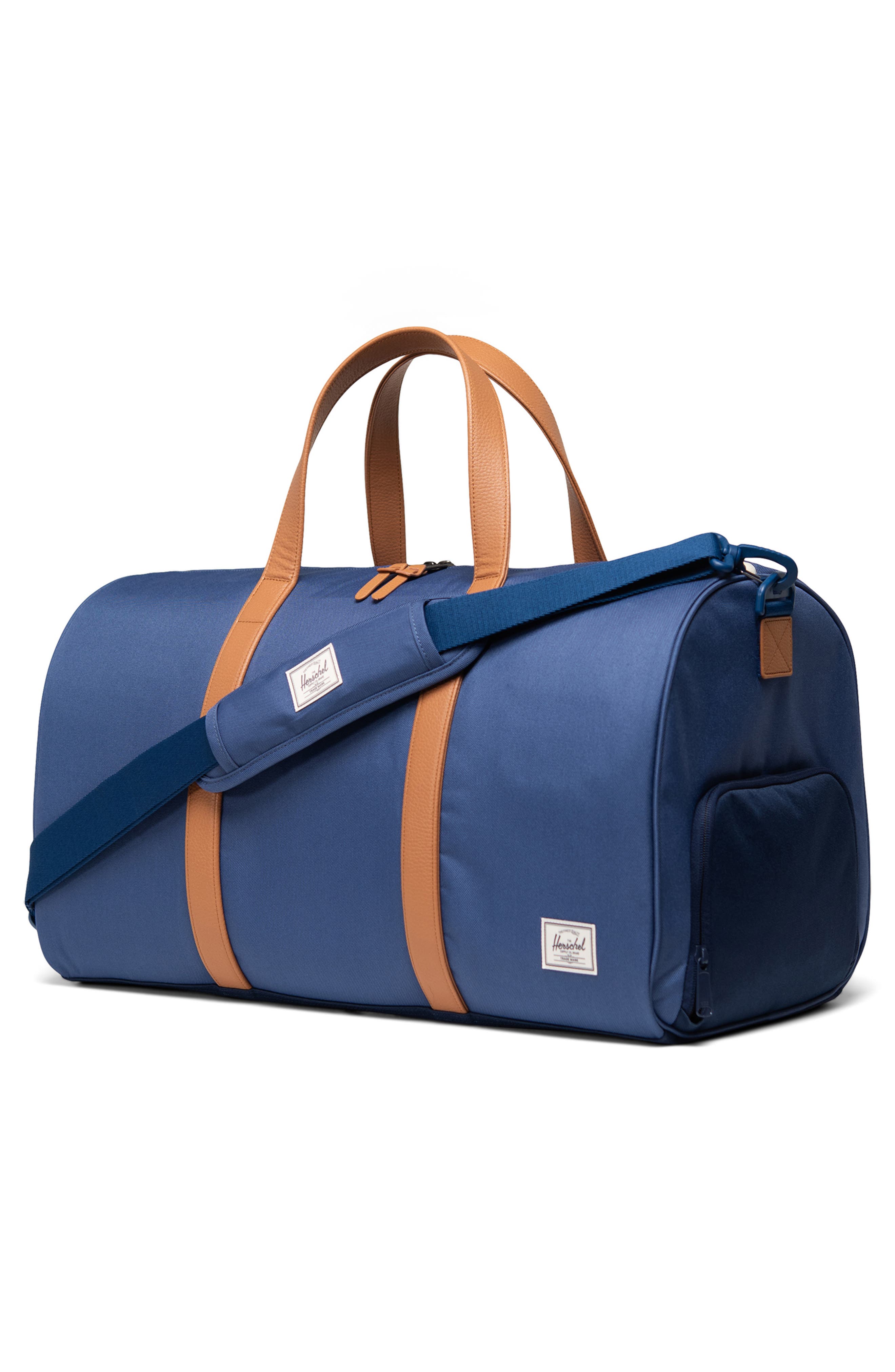 Novel Recycled Nylon Duffle Bag, Alternate, color, GRAY BLUE/NAVAL ACADEMY