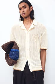 H&M Relaxed Fit Hole-knit Resort Shirt