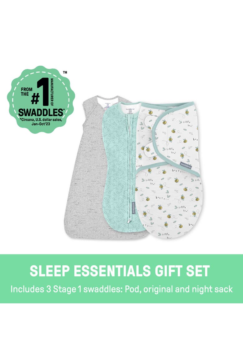 SwaddleMe by Ingenuity Comfort Pack Baby Swaddle Set, Alternate, color, MULTICOLORED