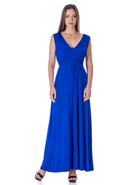 V-Neck Sleeveless Maxi Dress with Belt
