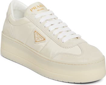 【PRADA】 logo suede downtown sneakers 2EE364FD002Z5OF0379 Prada Downtown Suede Sneakers | Saks Fifth Avenue