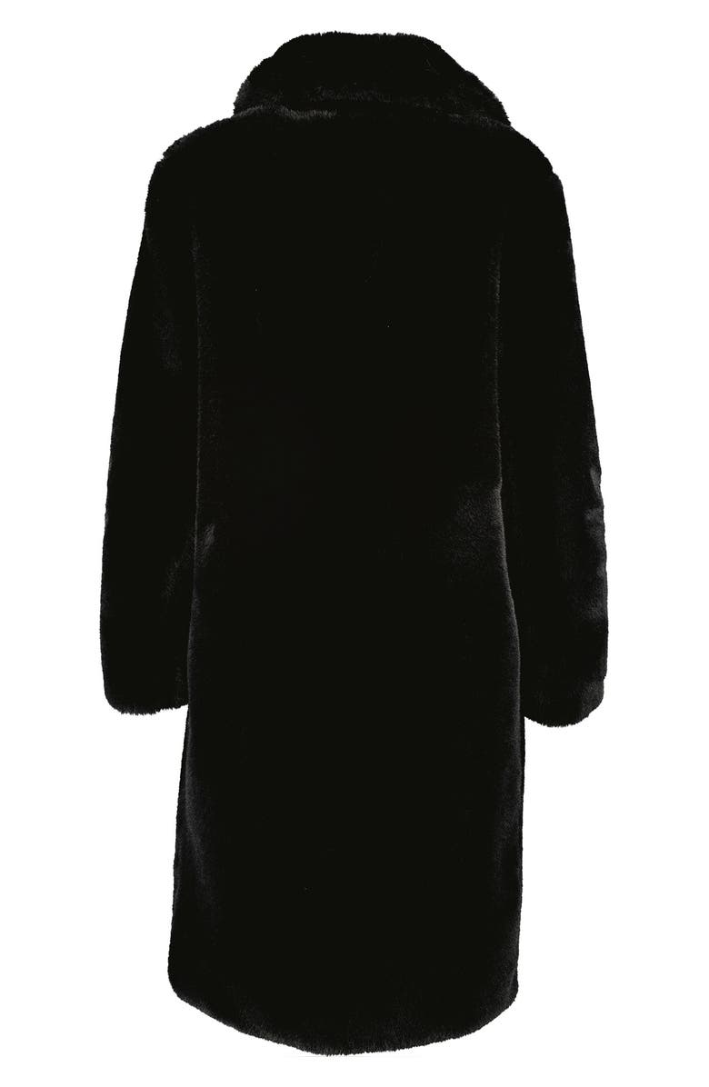 Noize Savannah Faux Fur Longline Coat, Alternate, color, Black
