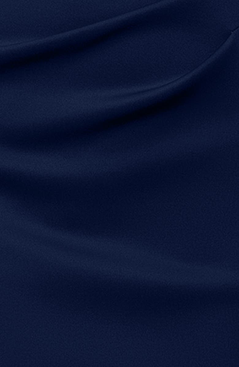 Xscape Evenings Cascade Ruffle Off the Shoulder Scuba Crepe Cocktail Midi Dress, Alternate, color, Midnight