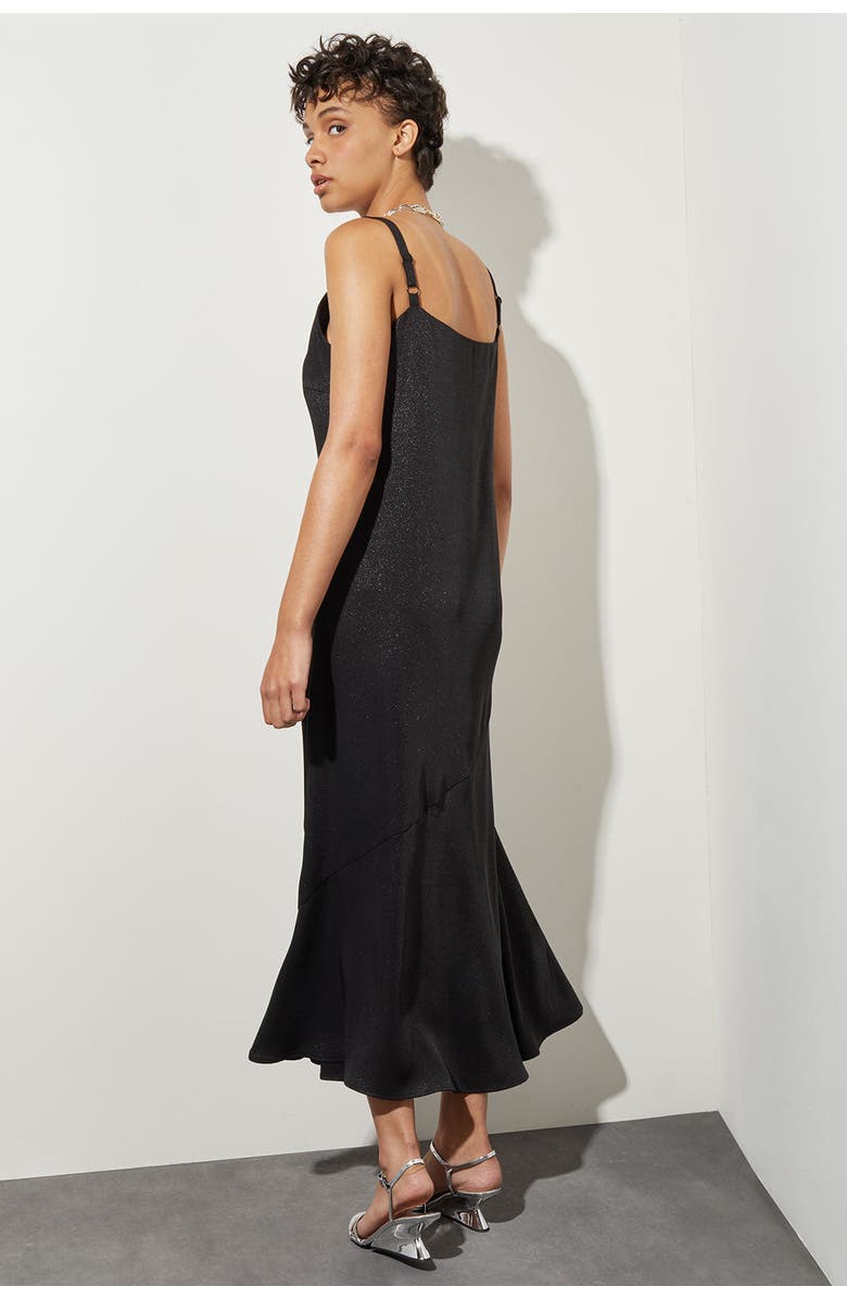 Ming Wang Maxi A Line Dress, Alternate, color, Black/Silver