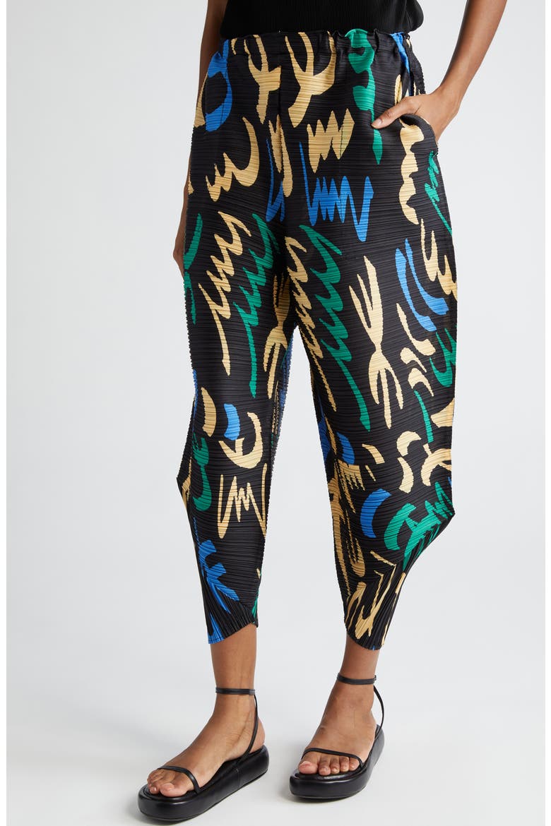 Fizzy Pleated Pants, Alternate, color, BLACK