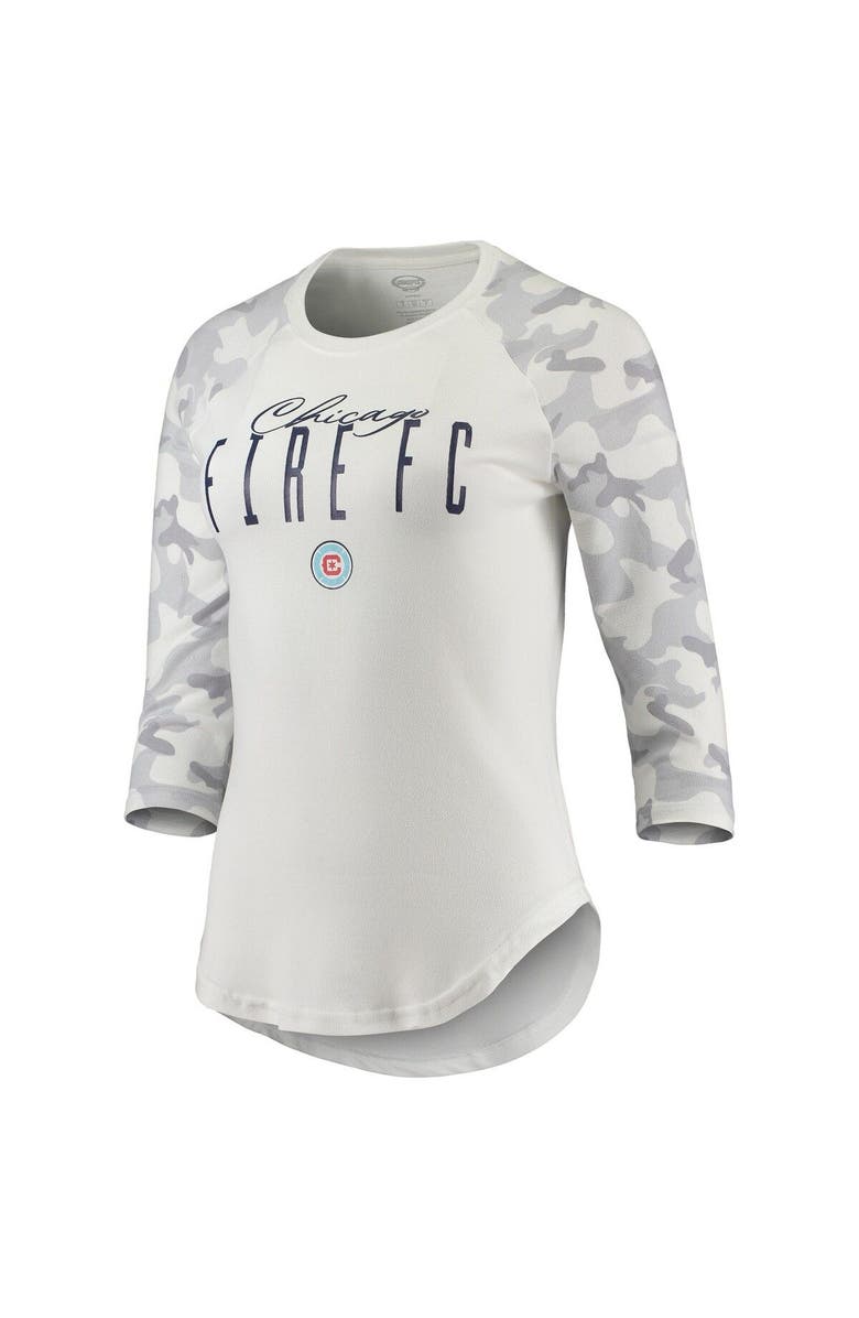 CONCEPTS SPORT Women's Concepts Sport Cream/Gray Chicago Fire Composite 3/4-Sleeve Raglan Top, Alternate, color, 