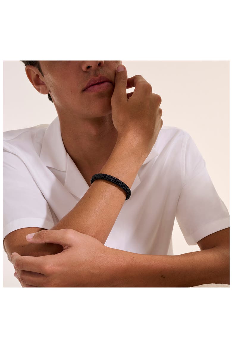 Men's Woven Bracelet, Alternate, color, SILVER