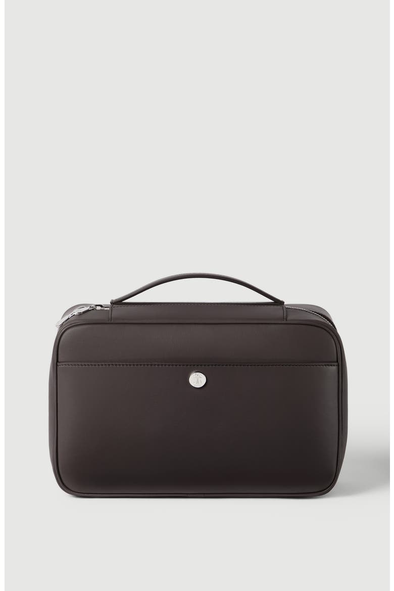 Smooth calfskin travel beauty case, Main, color, Brown