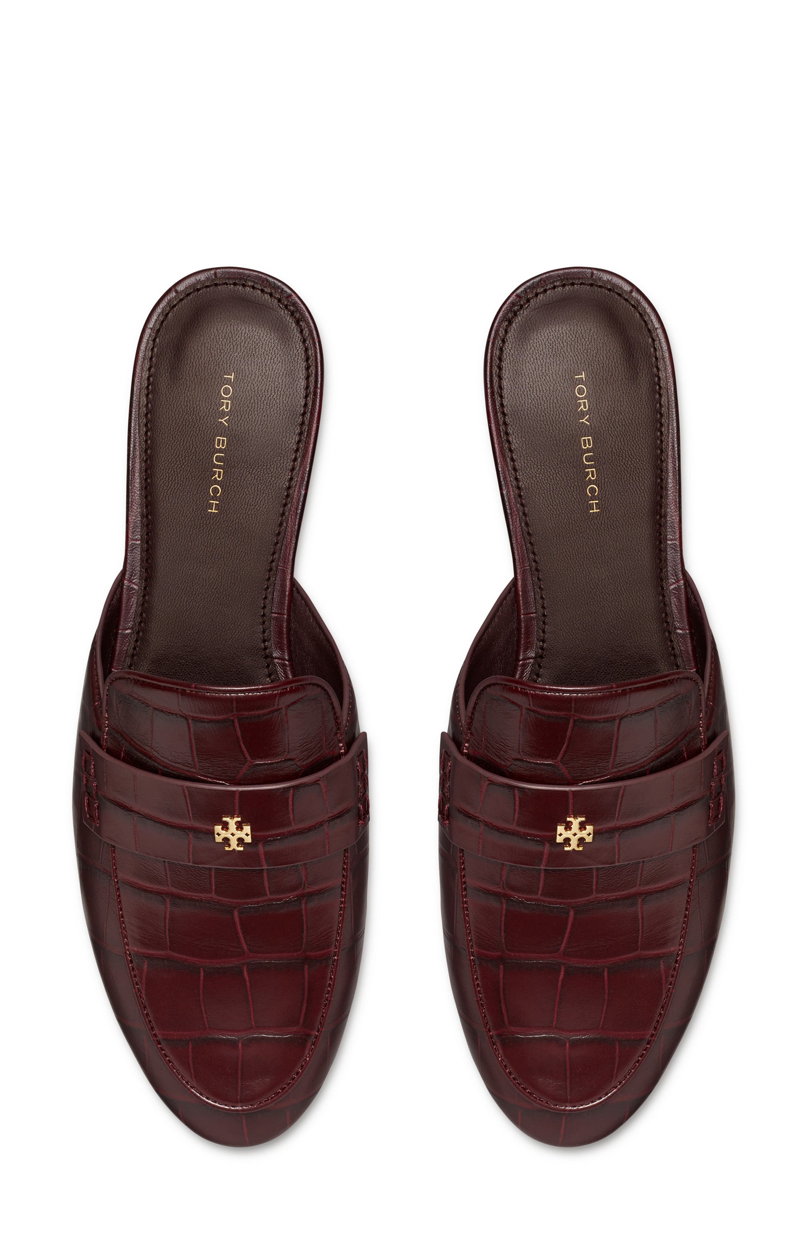Croc Embossed Mule, Alternate, color, DEEP BURGUNDY