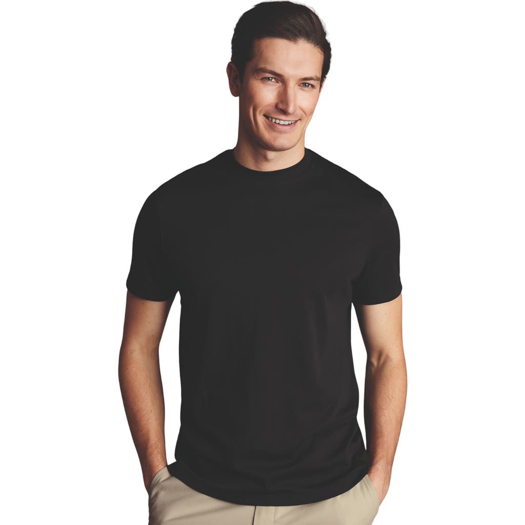 Charles Tyrwhitt Cotton Jersey Short Sleeve Tyrwhitt Tee in Black  product