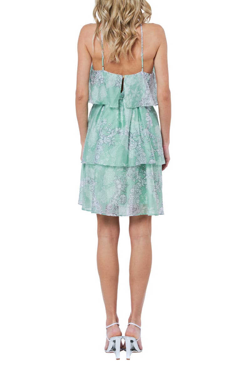 Kaia Tiered Shift Dress, Alternate, color, GREEN MULTI