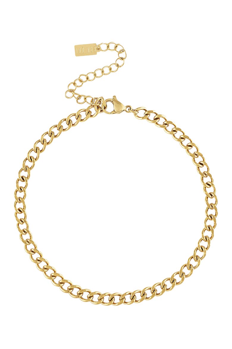 Curb Chain Anklet, Main, color, Gold