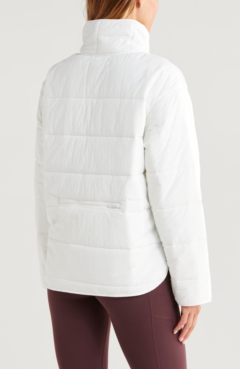 Zella Quilted Packable Jacket, Alternate, color, Ivory Cloud