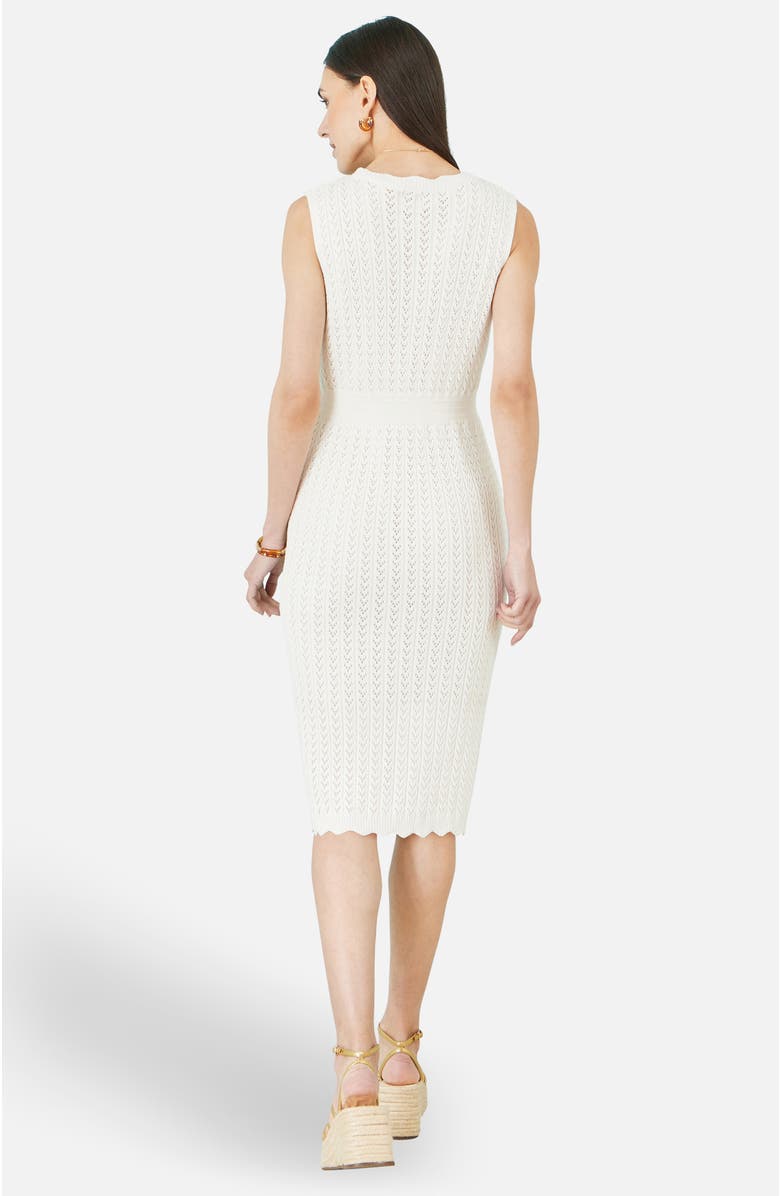 Yumi Cotton Scallop Crochet Knitted Dress, Alternate, color, Ivory
