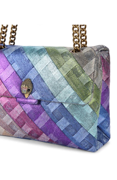 Kurt Geiger London Large Kensington Rainbow Denim Shoulder Bag In Multi