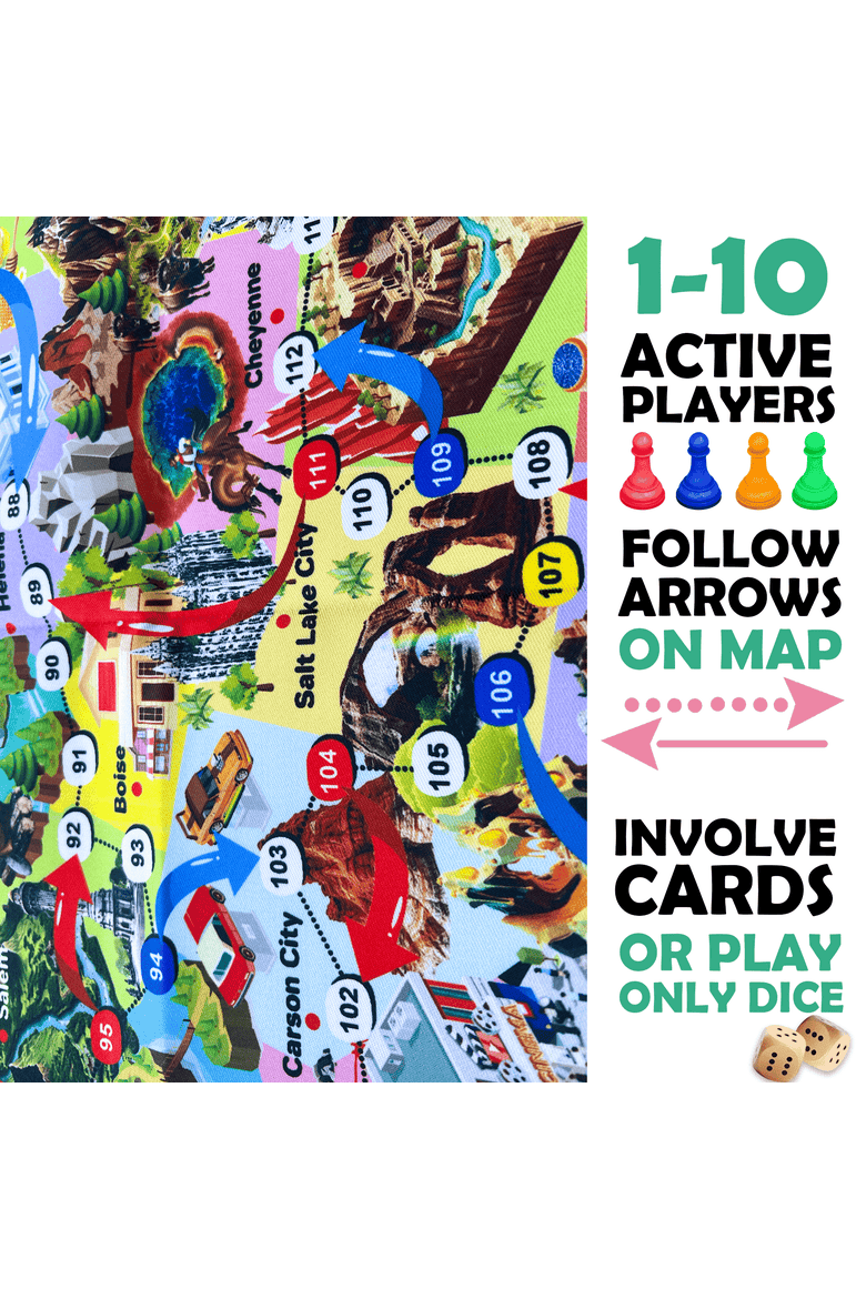 Educational Board Games for Kids and Families, Alternate, color, USA Game