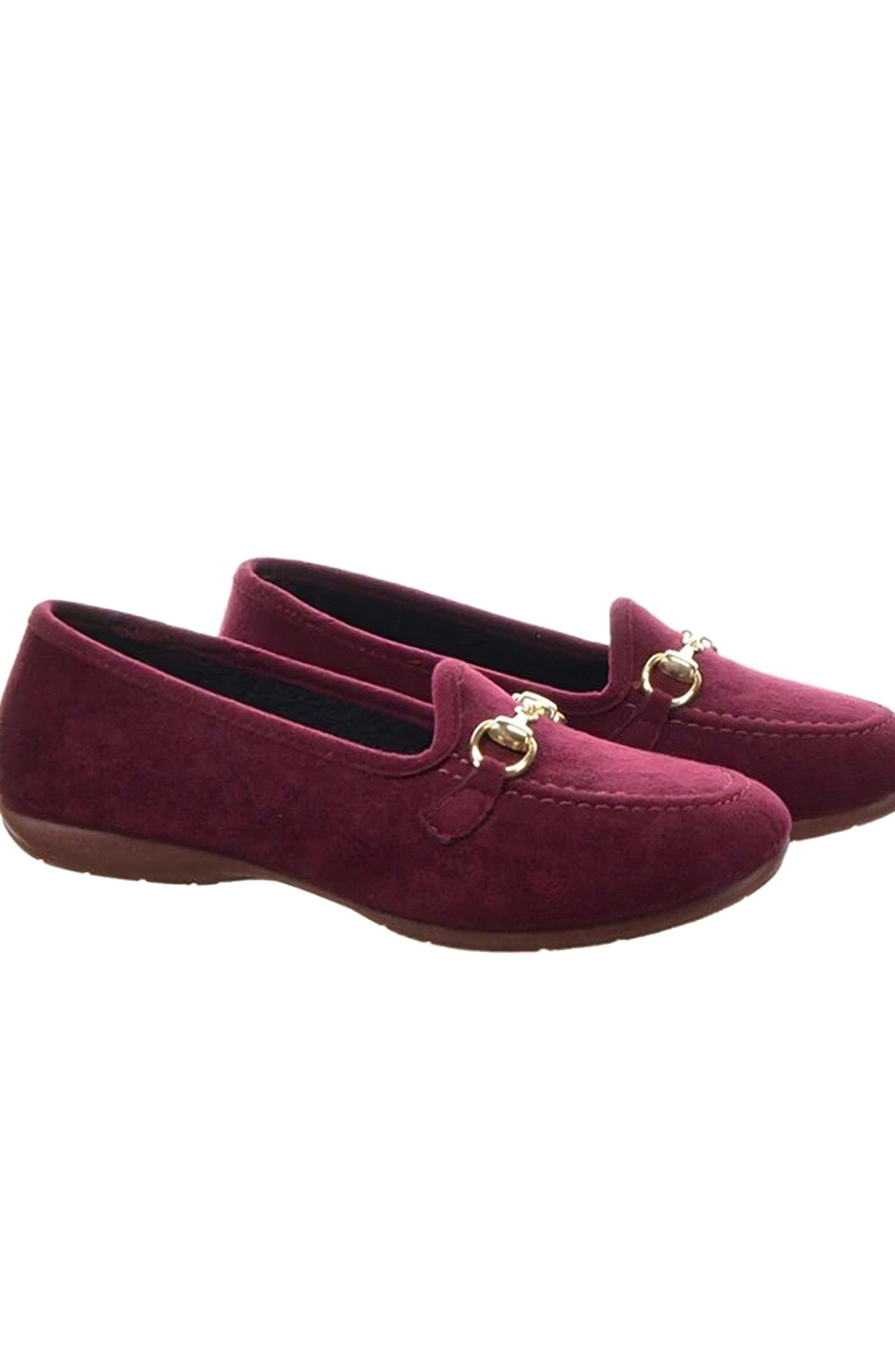 Royal Suede Buckle Slipper, Alternate, color, burgundy