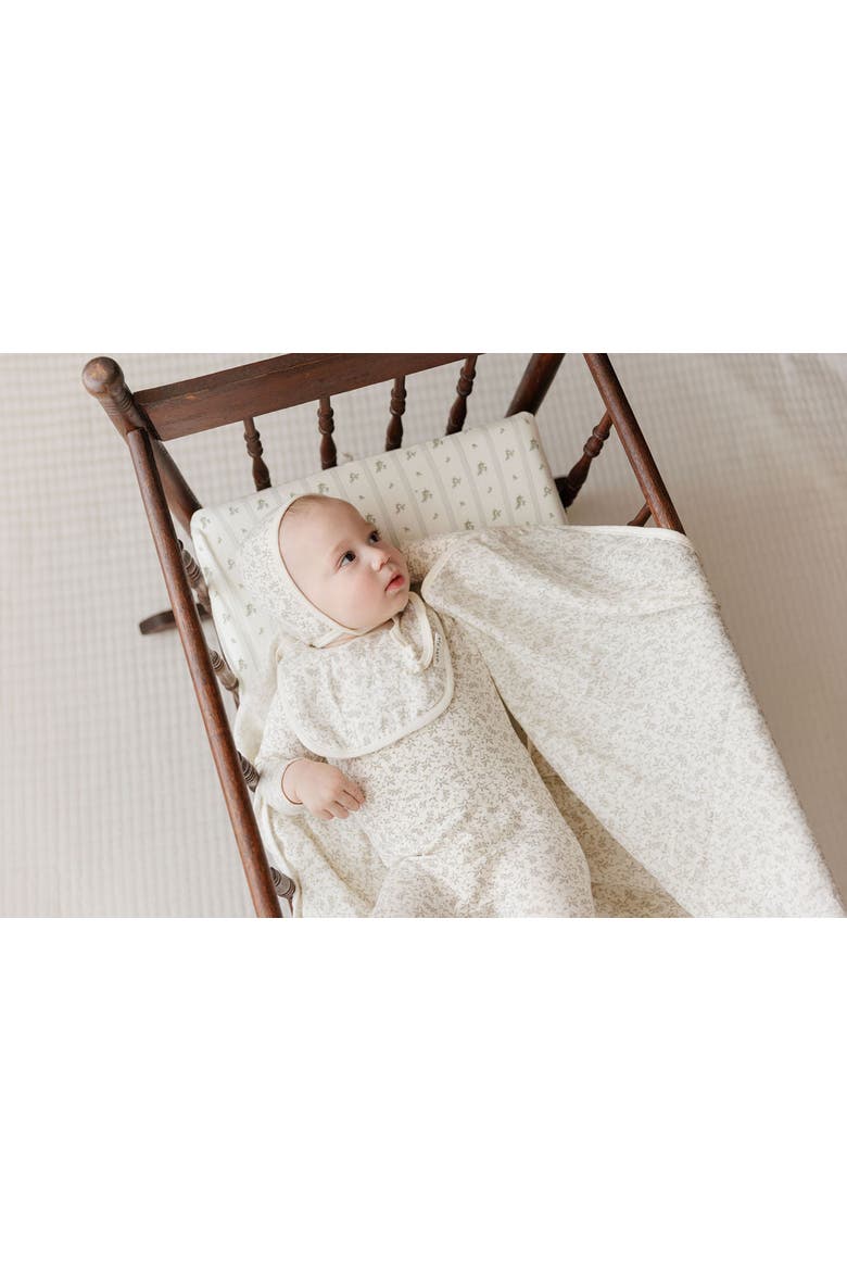 Modal French Terry Vine Collection - Footie, Alternate, color, Ivory/Sage