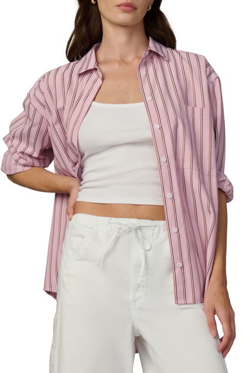 The Boyfriend Stripe Oversize Button-Up Shirt