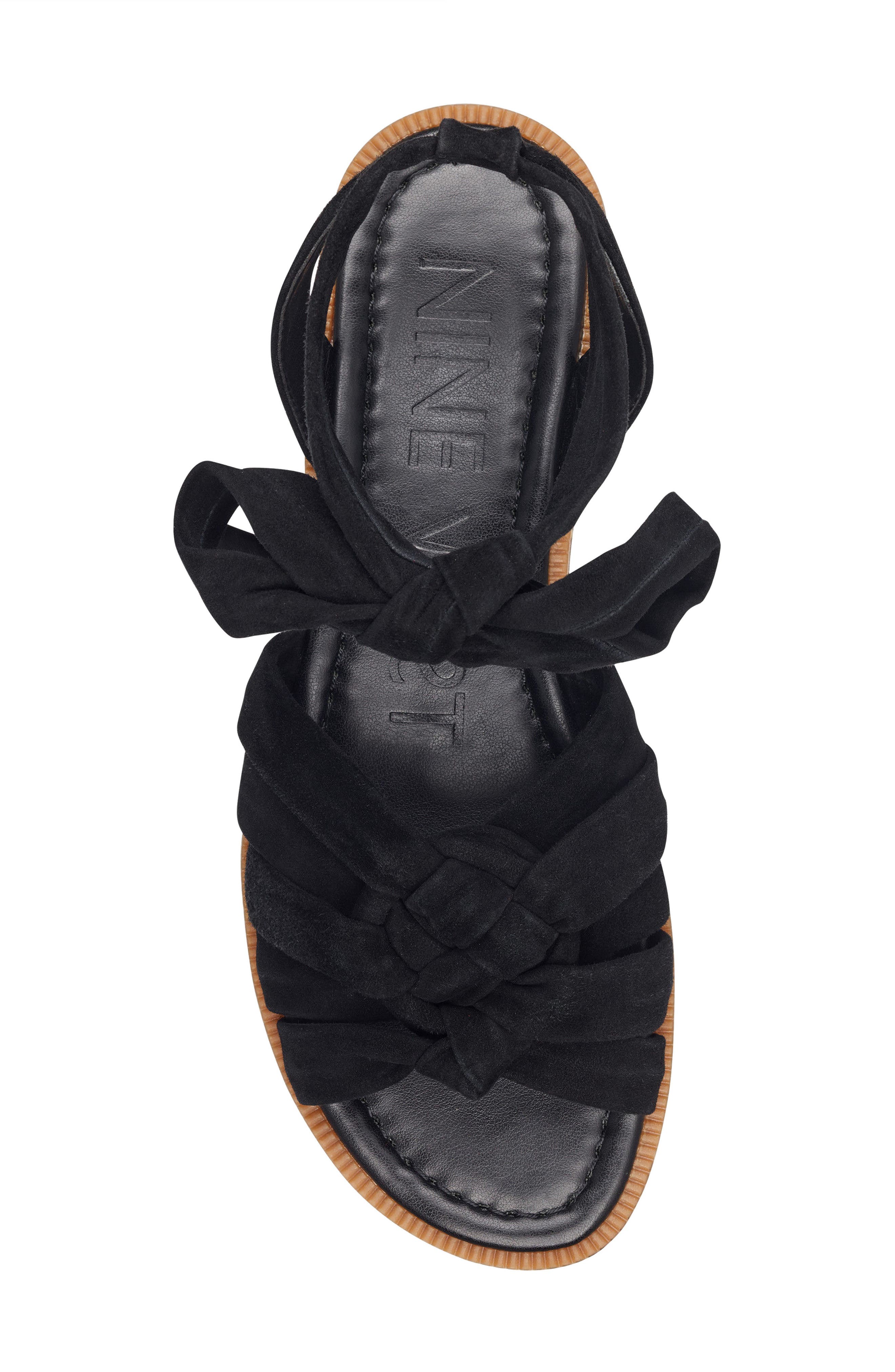 Xameera Knotted Sandal, Alternate, color, BLACK SUEDE