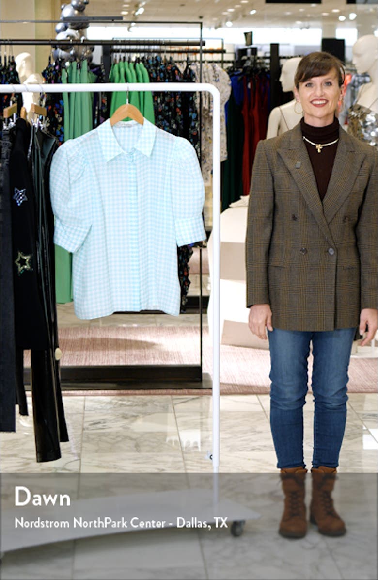 Willa Puff Sleeve Silk Button-Up Shirt, sales video thumbnail