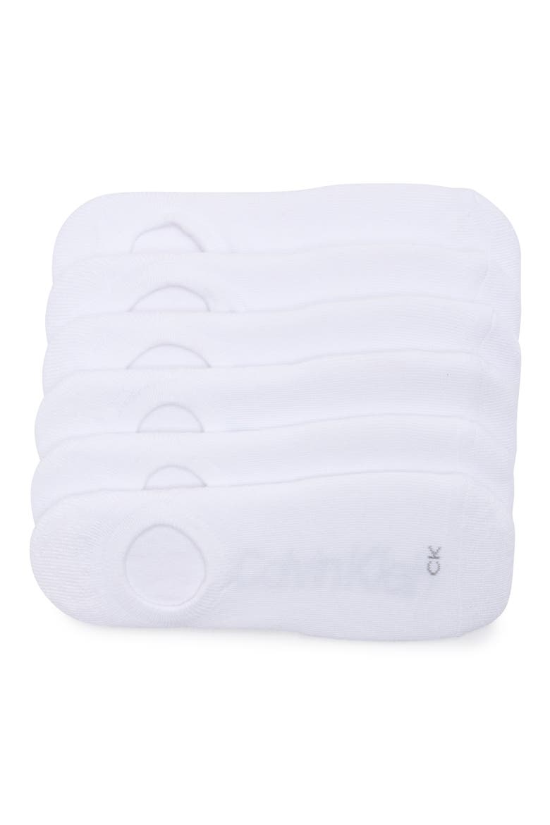 6-Pack Liner Socks, Main, color, WHITE