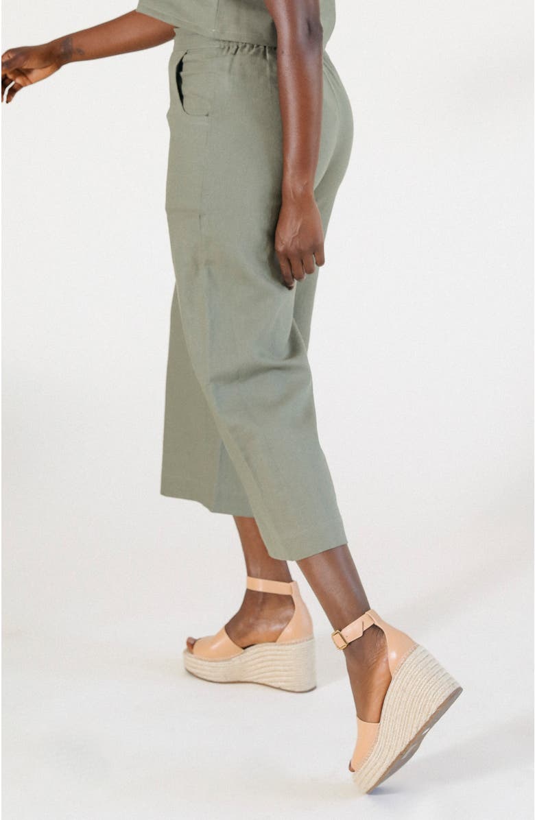 POPLINEN Plus Nin Linen Pant, Alternate, color, Olive