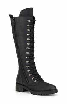 Henrietta Tall Leather Lace-Up Boot