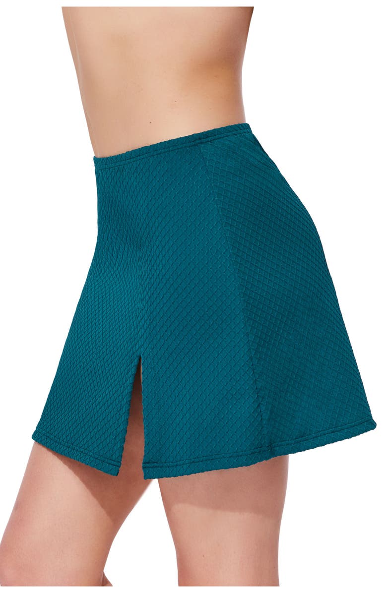 Gottex St. Tropez Textured Pull-On Skirt Cover-Up, Alternate, color, St-Tropez-Teal