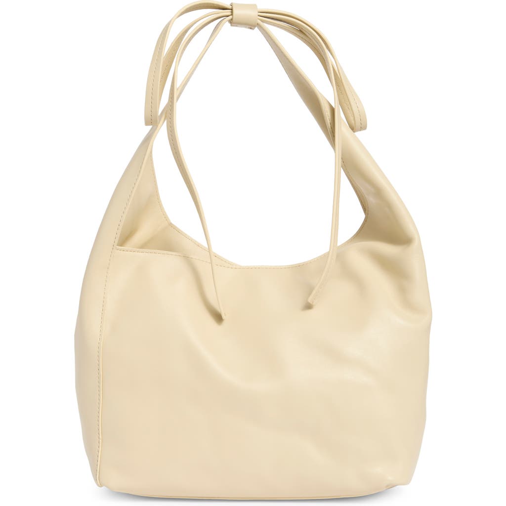 Reformation Small Vittoria Leather Tote In Brown