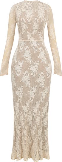 Isoline Lace Long Sleeve Gown