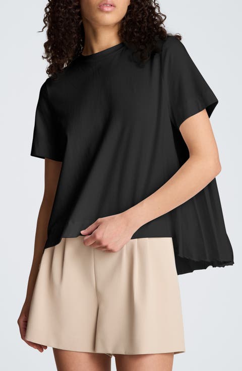 High/Low Pleat Back Top