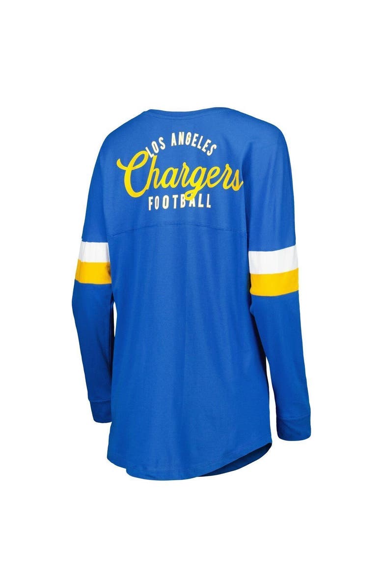 New Era Women's New Era Powder Blue Los Angeles Chargers Athletic Varsity Lightweight Lace-Up Long Sleeve T-Shirt, Alternate, color, Powder Blue