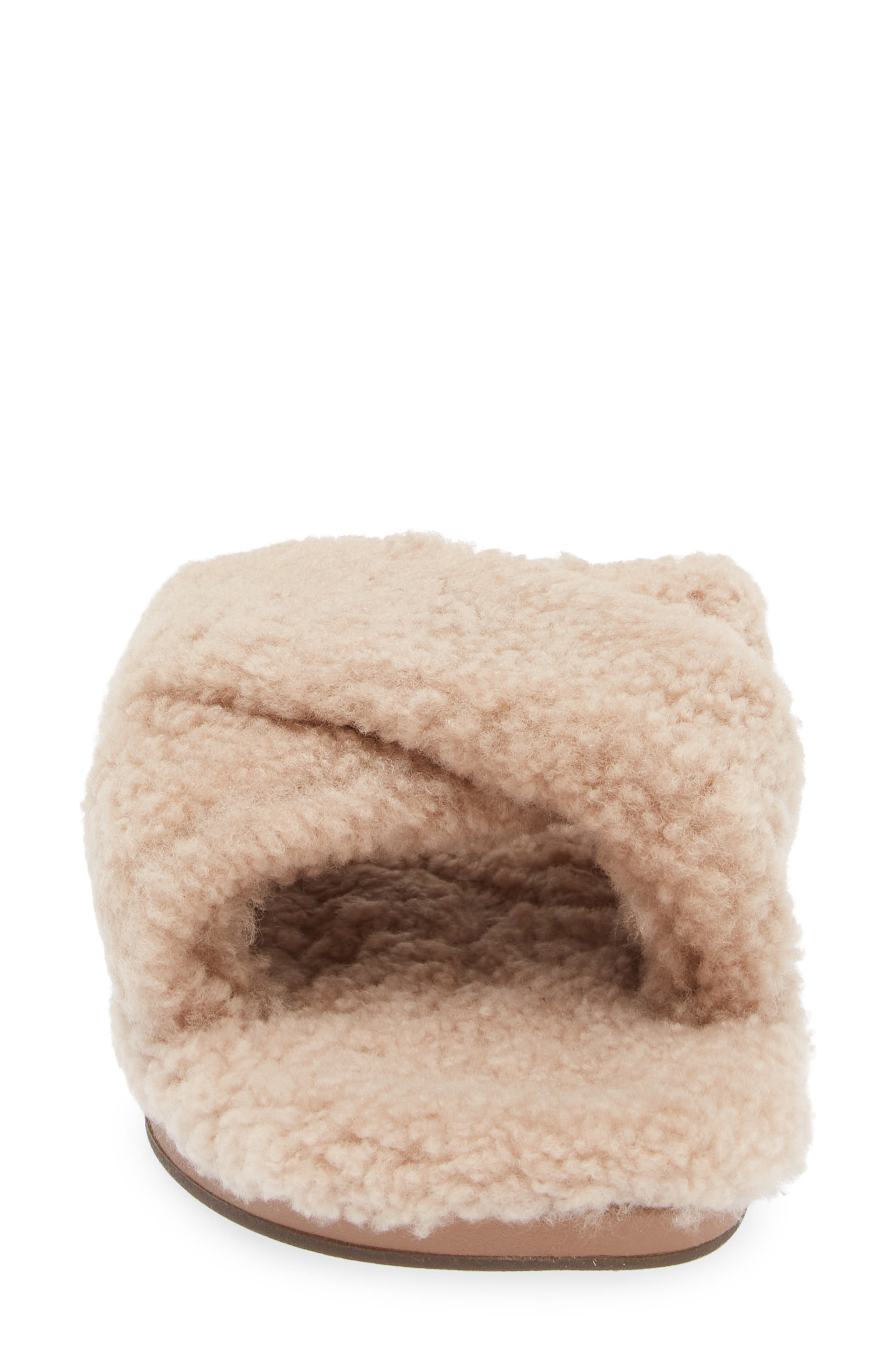 Hila Heu Genuine Shearling Slipper, Alternate, color, TAN / TAN
