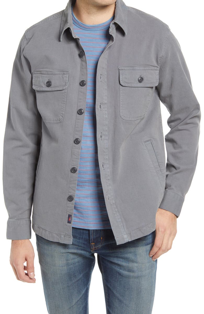 Faherty CPO Unlined Stretch Cotton Shirt Jacket, Main, color, 