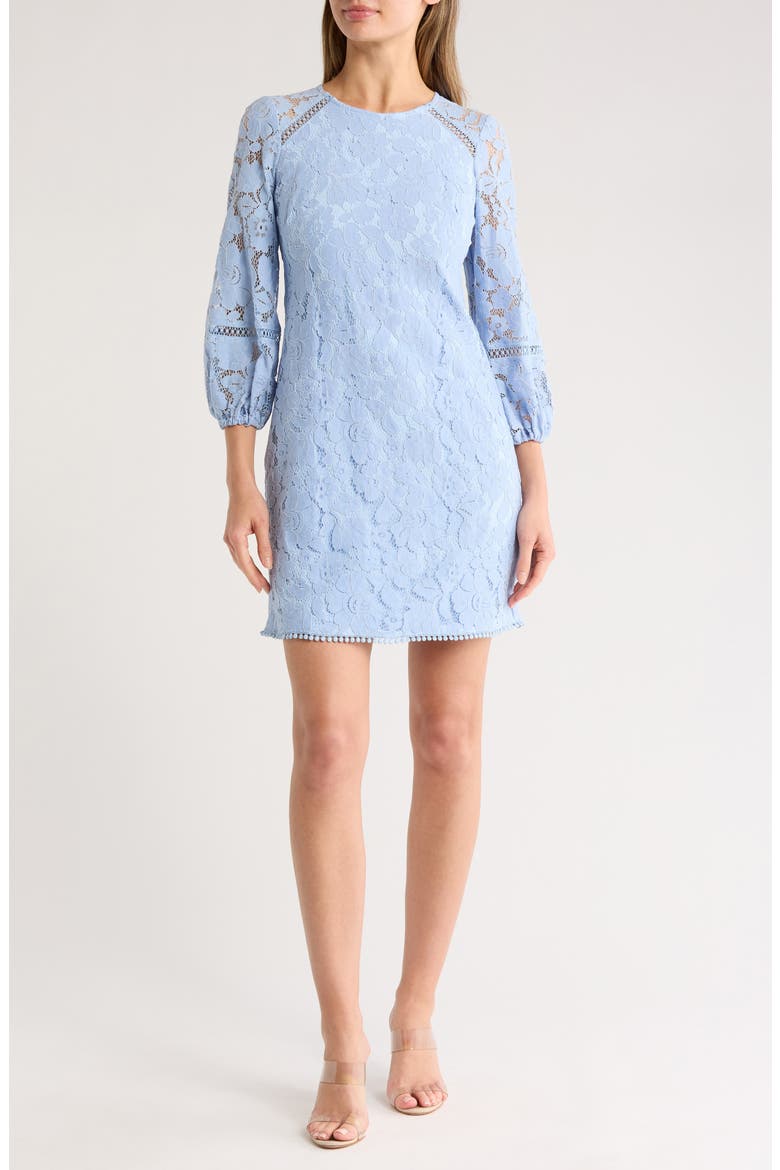 Lace Long Sleeve Dress, Main, color, SKY