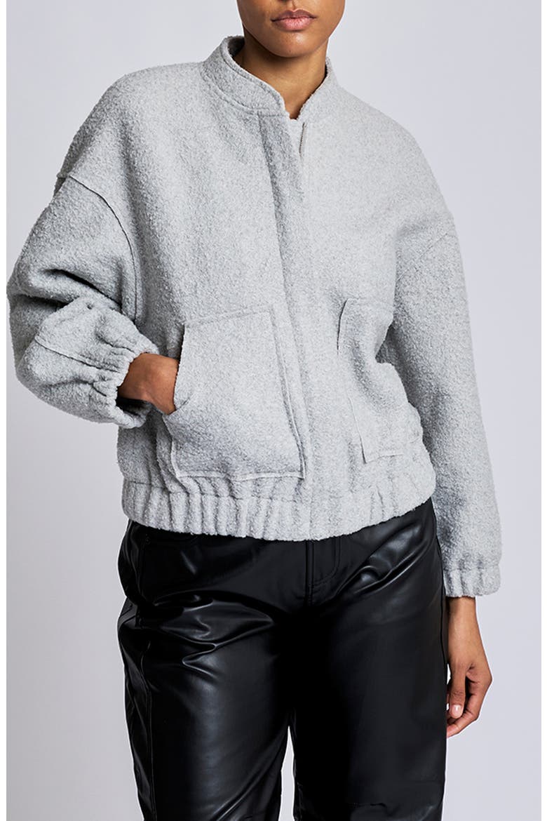 Robbie Boucle Zip Up Jacket, Alternate, color, DOVE GREY