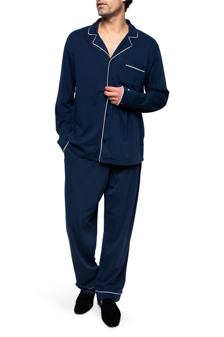 Classic Pima Cotton Pajamas, Main, color, NAVY