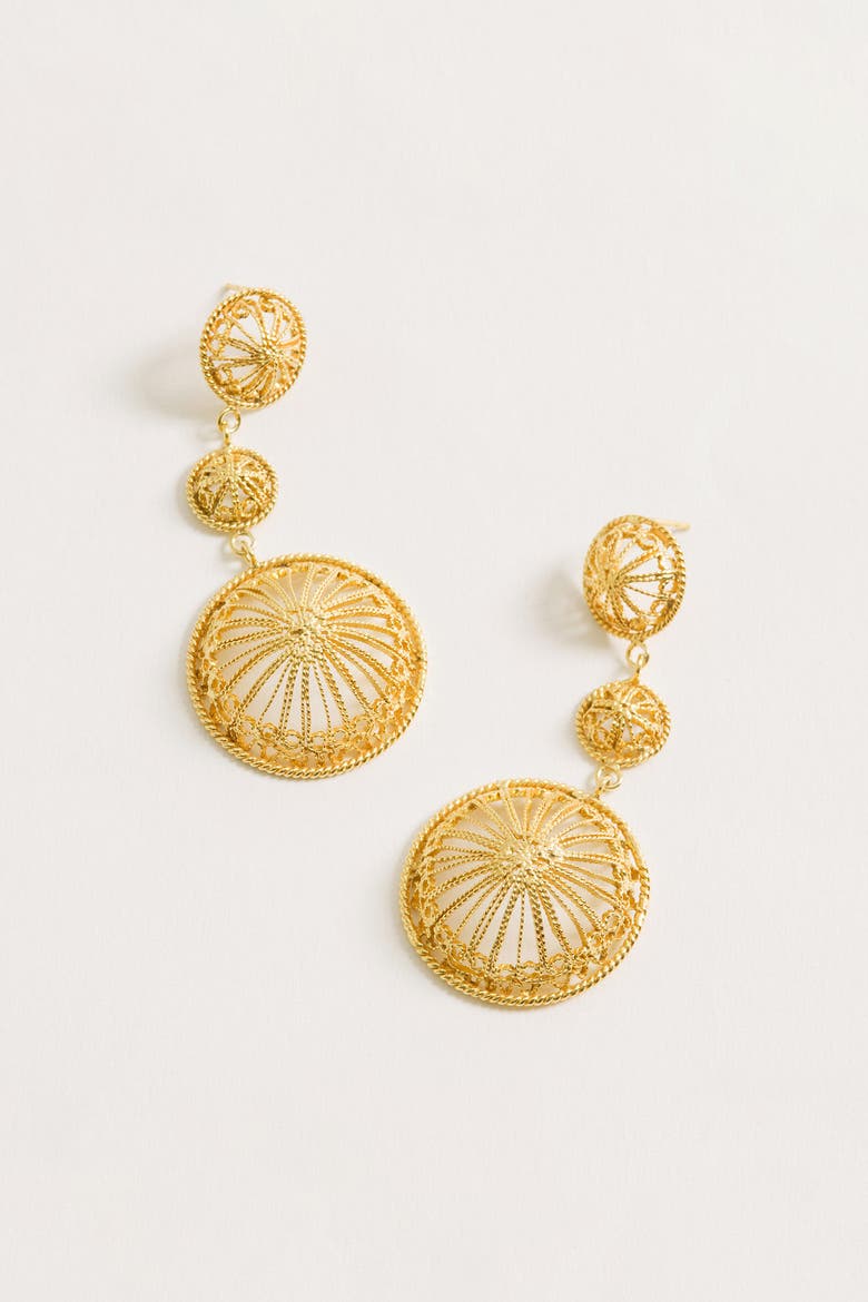 Turquoise Mountain Amira Earrings, Alternate, color, Gold