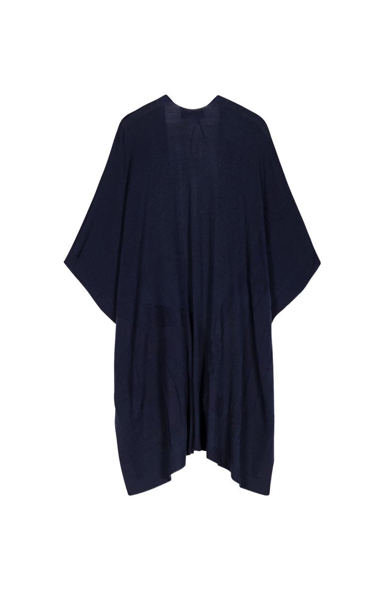 Lauren Ralph Lauren Matte Shine Belting Ruana, Alternate, color, Refined Navy