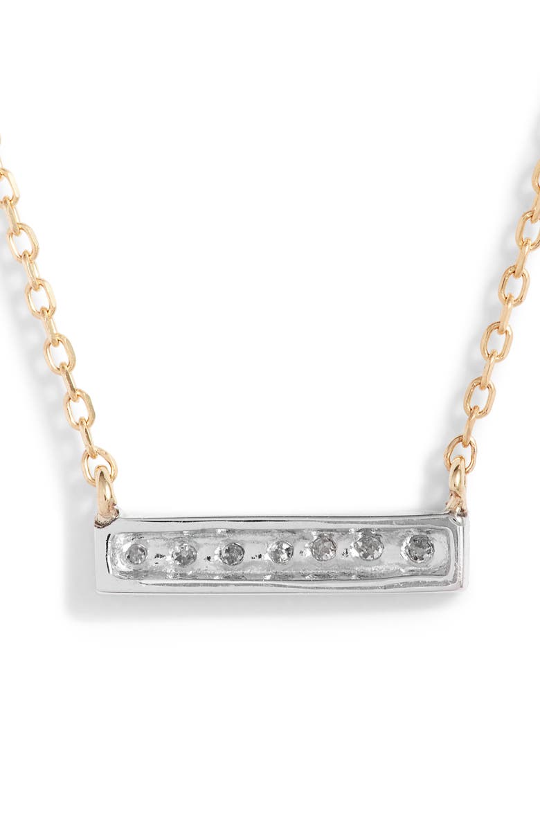 Dana Rebecca Designs 'Sylvie Rose' Diamond Bar Pendant Necklace, Alternate, color, Yellow Gold
