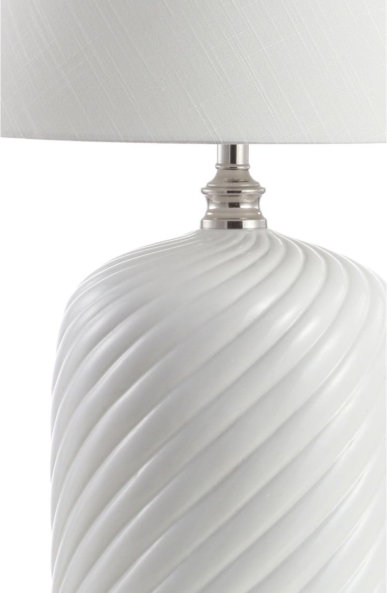 JONATHAN Y Serge Swirl 28.5" Ceramic Bohemian Glam LED Table Lamp, White, Alternate, color, White