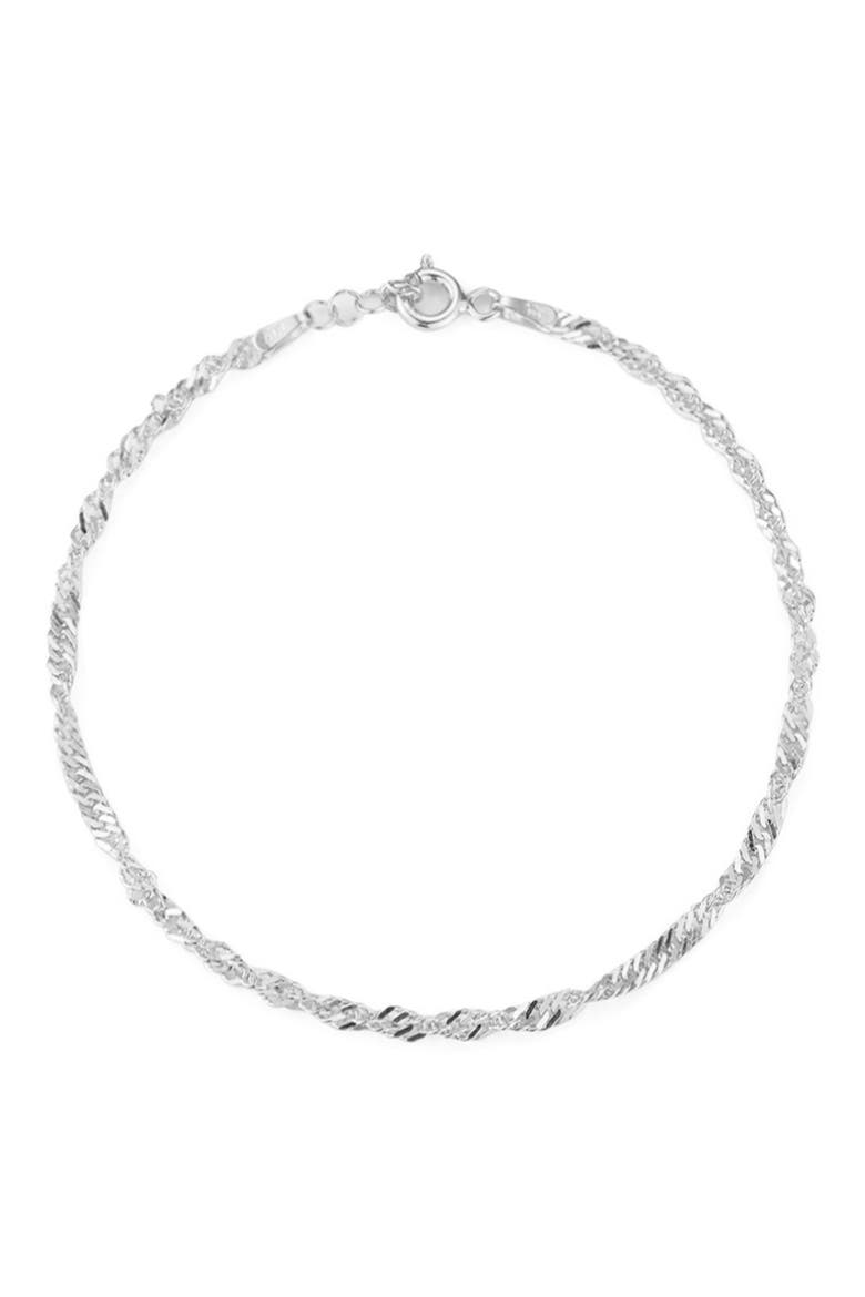 Singapore Chain Bracelet, Main, color, SILVER