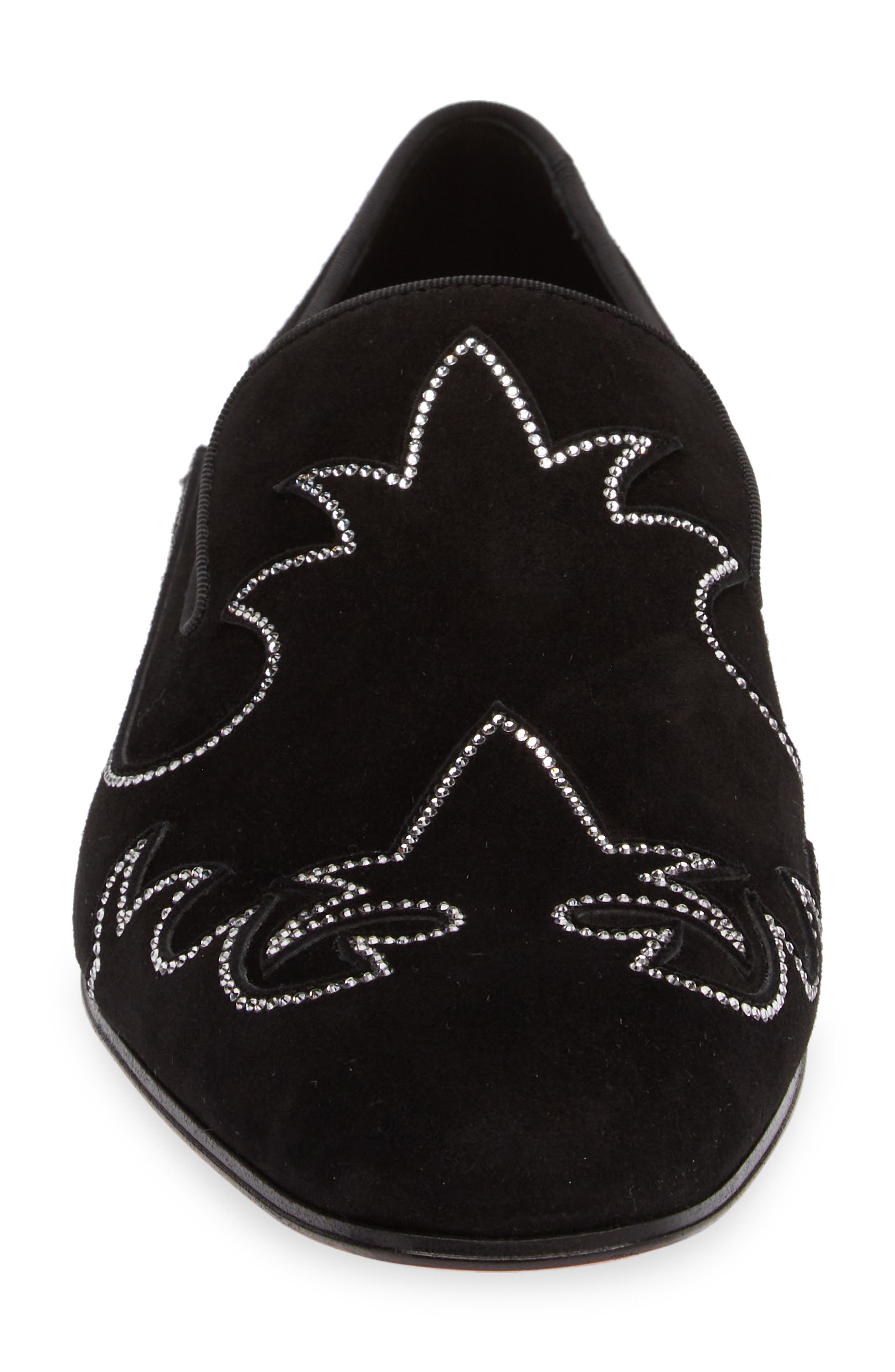 Christian Louboutin Dandysiago Embellished Loafer, Alternate, color, Black