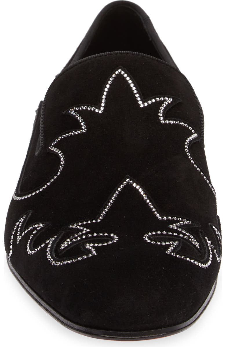 Christian Louboutin Dandysiago Embellished Loafer, Alternate, color, Black