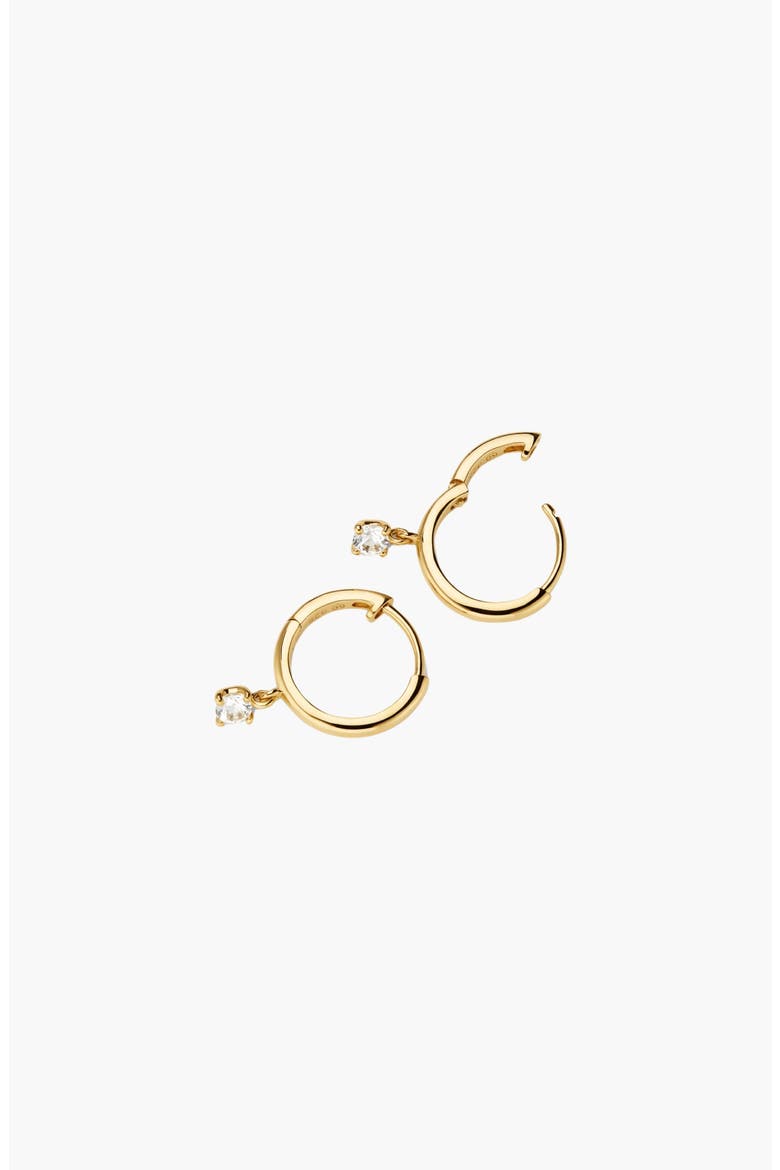 Round Sapphire Hoop Earrings, Main, color, Sterling Silver