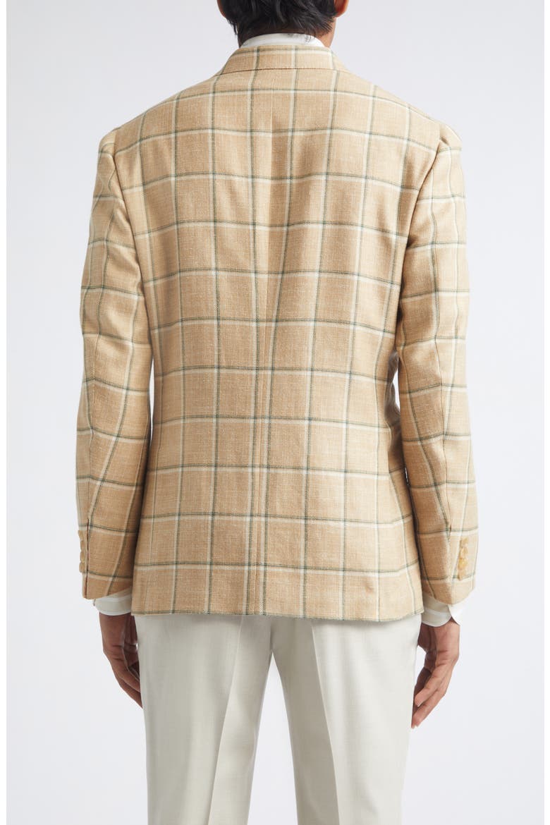 Check Wool, Silk & Linen Sport Coat, Alternate, color, LIGHT BEIGE