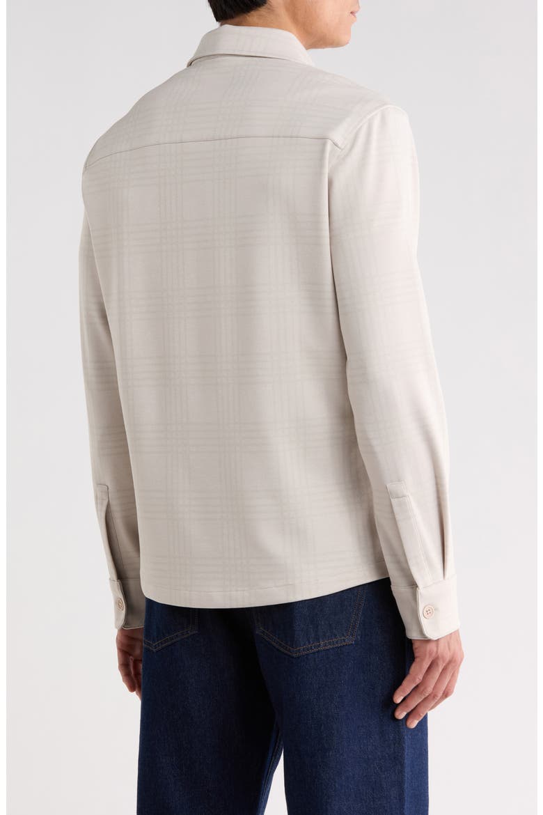 Upton Plaid Double Knit Overshirt, Alternate, color, MOONSTONE