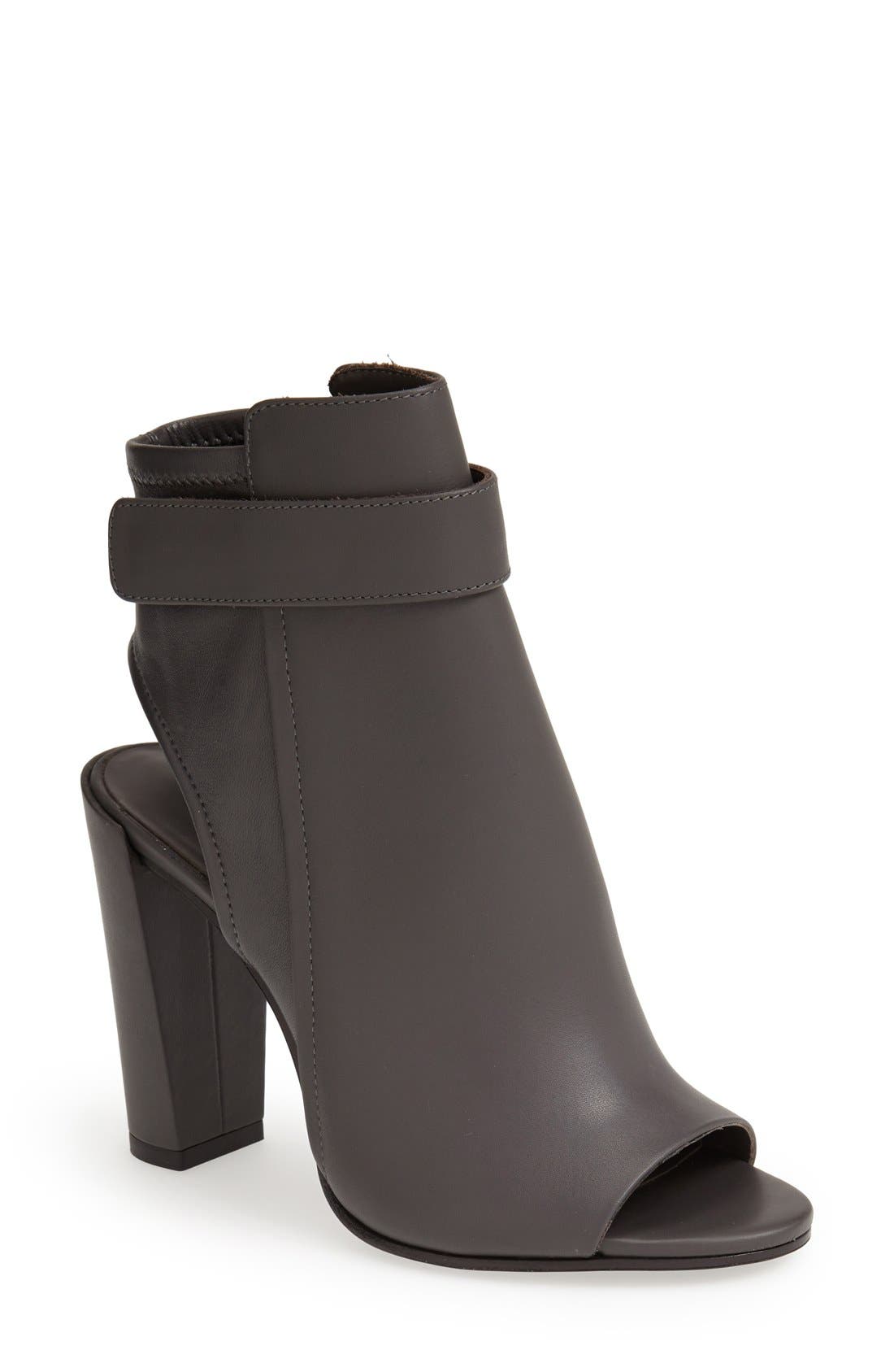 'Brigham' Open Toe Bootie, Main, color, GRAPHITE